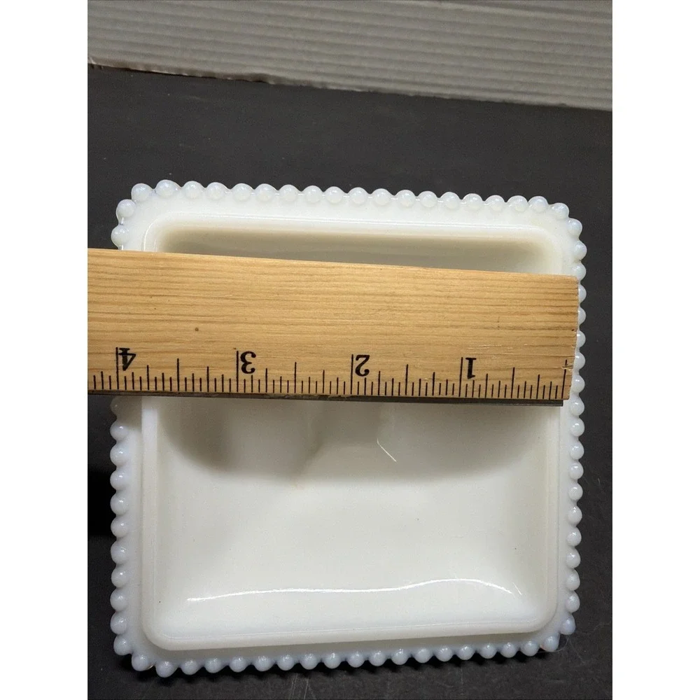 Westmoreland Milk Glass Beaded Grape Wedding Lid Only. See Measurements Photos